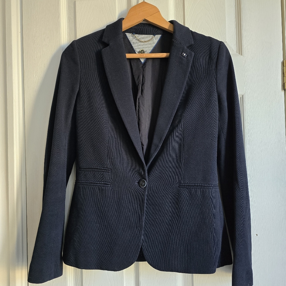 Massimo Dutti Classic Blazer Dark Navy Blue